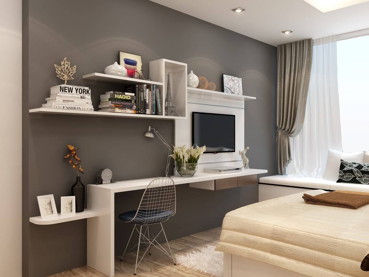 Vẽ tranh tường Mỹ Thuật Sen Việt 6 ý tưởng trang trí phòng ngủ nhỏ hẹp trở nên nổi bật ấn tượng 10 trang trí phòng ngủ nhỏ hẹp ấn tượng