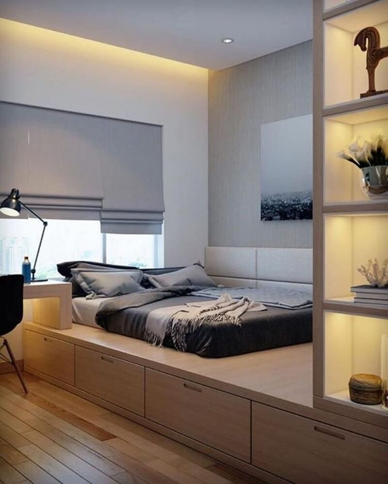 Vẽ tranh tường Mỹ Thuật Sen Việt 10 Kiểu Trang Trí Phòng Ngủ Nhỏ Không Giường Siêu Hot 16 trang trí phòng ngủ nhỏ không giường