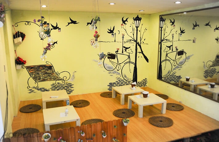 Trang trí quán trà sữa ngồi bệt phong cách Nhật Bản