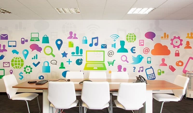 vẽ tranh tường văn phòng đẹp