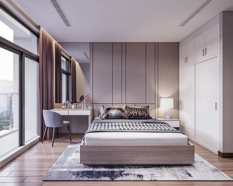 trang trí phòng ngủ hiện đại đơn giản + sang trọng