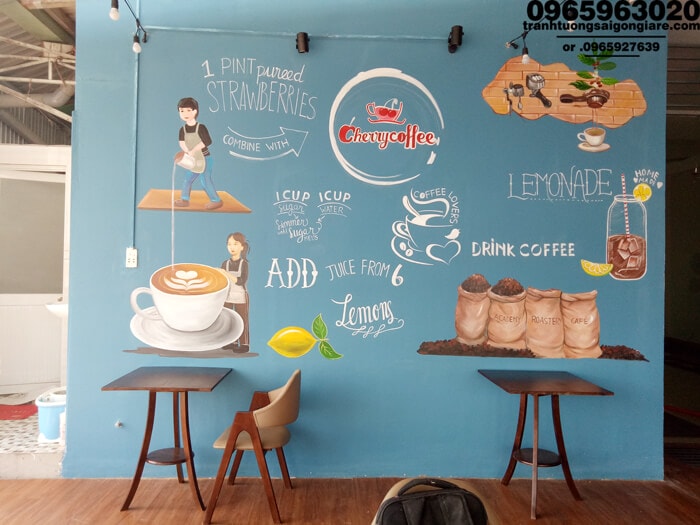trang trí quán cafe nhỏ chất + ấn tượng