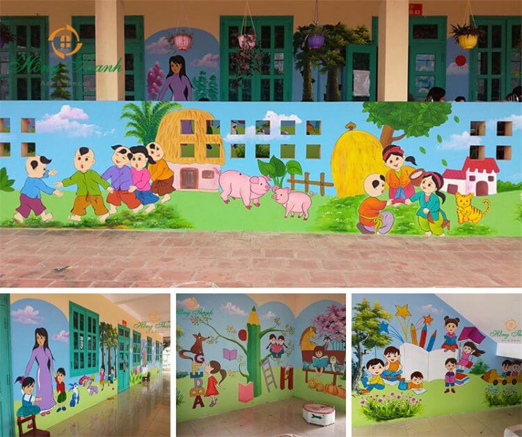 Vẽ tranh tường Mỹ Thuật Sen Việt 70 Mẫu Vẽ Tranh Tường Đẹp Theo 7 Không Gian 93 vẽ tranh tường đẹp