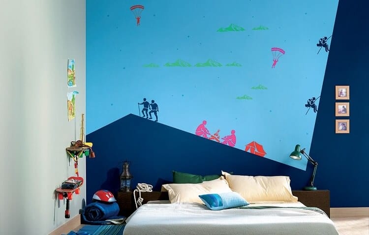 vẽ tranh tường cho bé trai