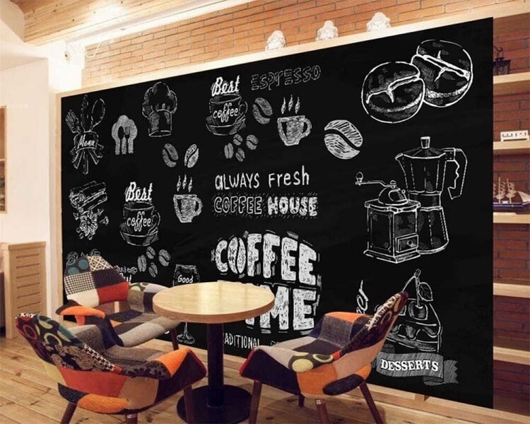Vẽ tranh tường Mỹ Thuật Sen Việt 50 Mẫu Vẽ Tranh Tường Quán Cafe Theo 5 Chủ Đề Hot Nhất 56 vẽ tranh tường đen trắng đơn giản