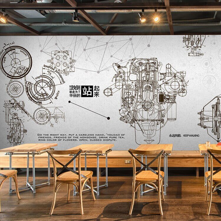 Vẽ tranh tường Mỹ Thuật Sen Việt 50 Mẫu Vẽ Tranh Tường Quán Cafe Theo 5 Chủ Đề Hot Nhất 54 vẽ tranh tường đen trắng đơn giản