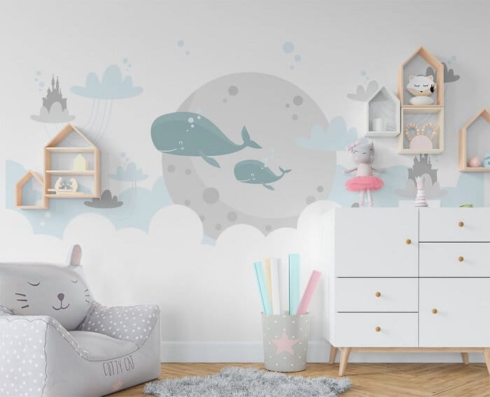 tranh vẽ tường cho bé gái