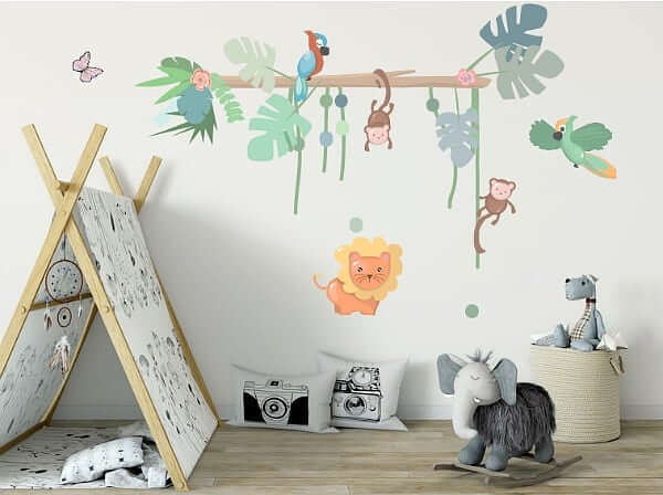 tranh vẽ tường cho bé gái