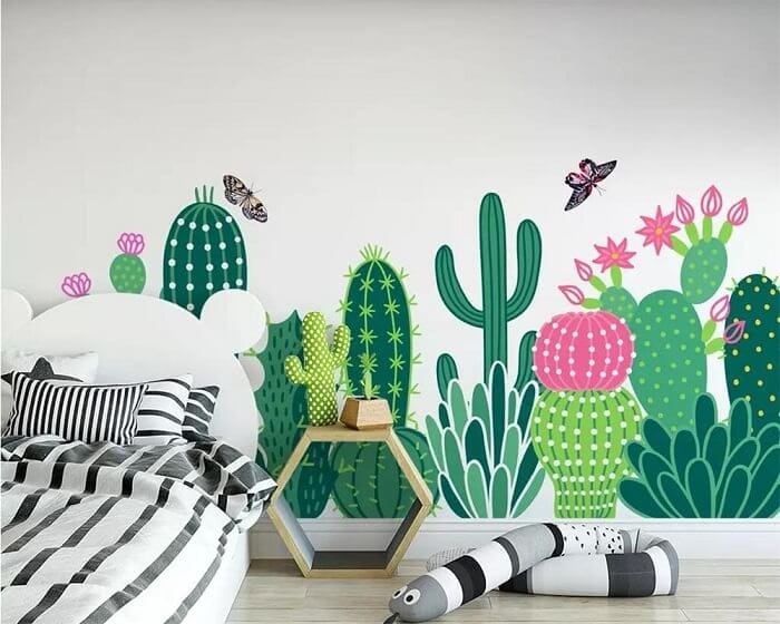 tranh vẽ tường cho bé gái