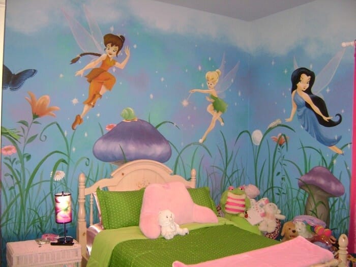 tranh vẽ tường cho bé gái