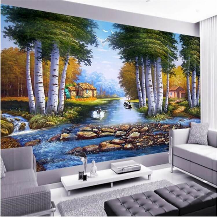 vẽ tranh tường 3D phong cảnh