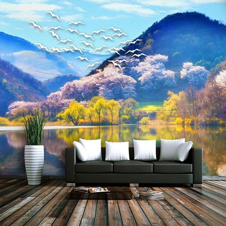 vẽ tranh tường 3D phong cảnh