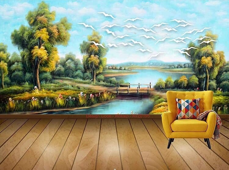 vẽ tranh tường 3D phong cảnh