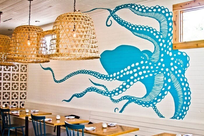 vẽ tranh tường đại dương