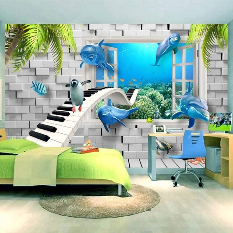 tranh vẽ tường 3d phòng ngủ đẹp nhất