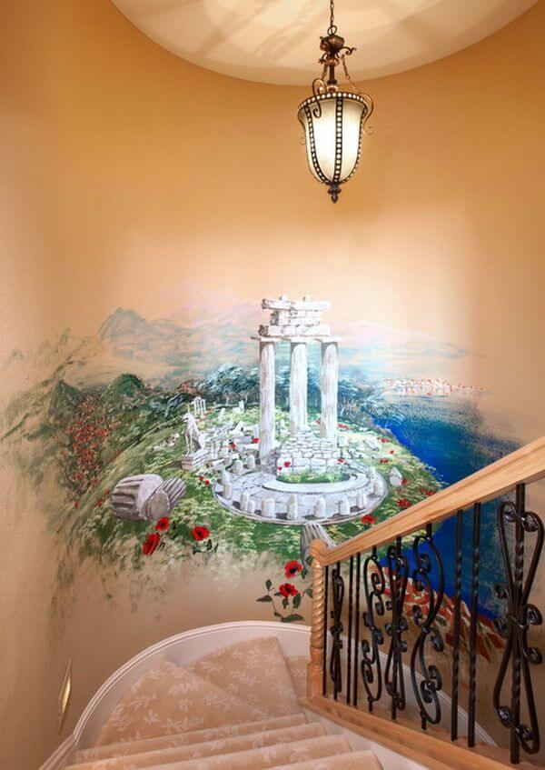 vẽ tranh tường cầu thang