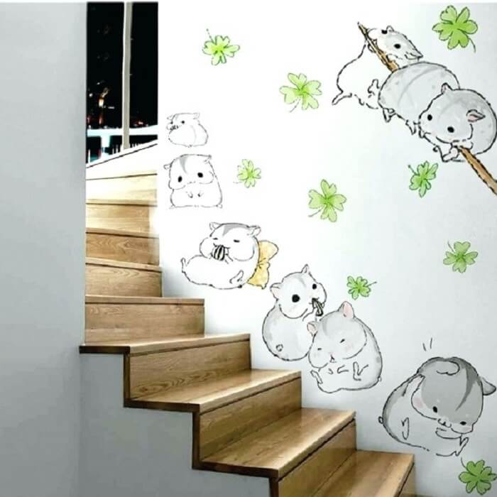 vẽ tranh tường cầu thang