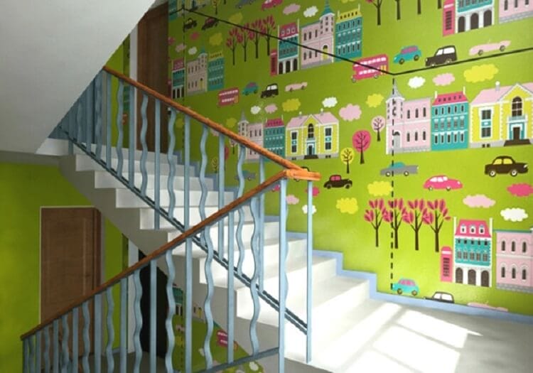vẽ tranh tường cầu thang
