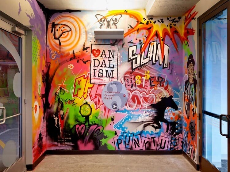 vẽ tranh tường khách sạn