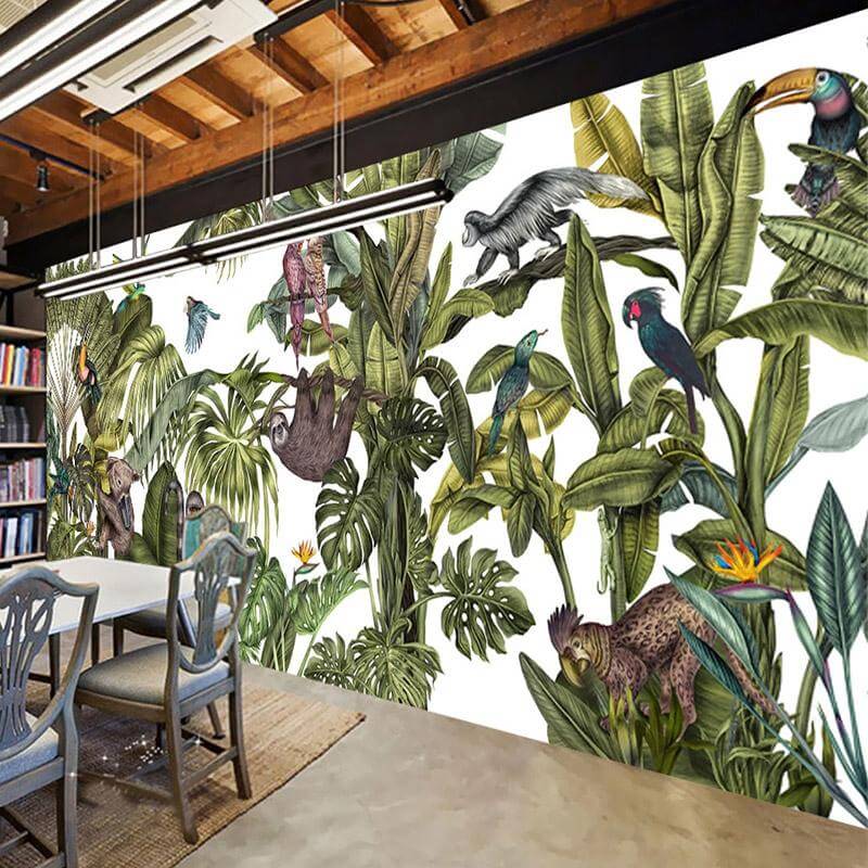 Vẽ tranh tường Mỹ Thuật Sen Việt 36 Mẫu Tranh Vẽ Tường Rừng Nhiệt Đới Theo 6 Chủ Đề 45 vẽ tranh tường lá chuối