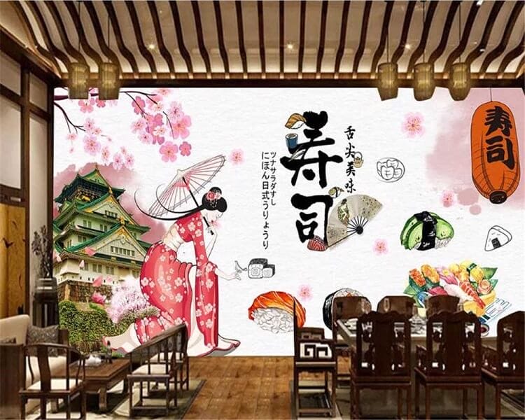 vẽ tranh tường quán ăn