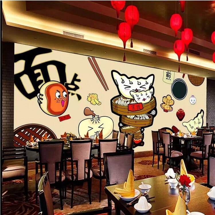 vẽ tranh tường quán ăn