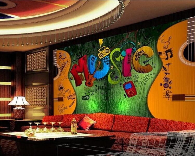 vẽ tranh tường quán karaoke