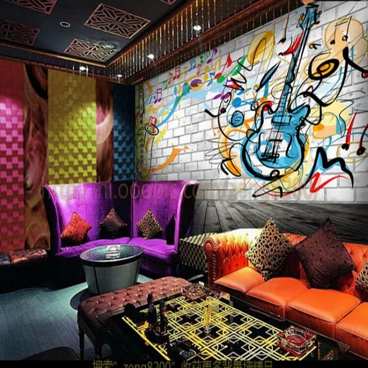 vẽ tranh tường quán karaoke
