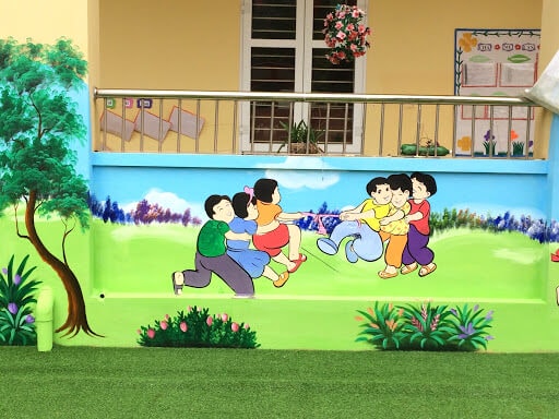 mam nnon keo co vẽ tranh tường Mỹ Thuật Sen Việt
