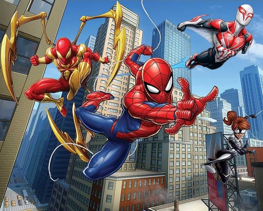 vẽ tranh tường mầm non người nhện đẹp