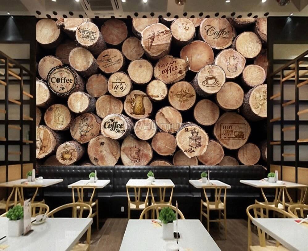 Vẽ tranh tường 3D quán cafe