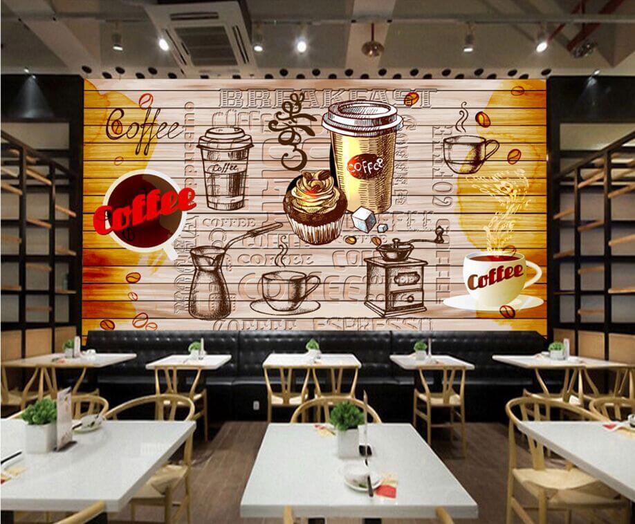 Vẽ tranh tường 3D quán cafe