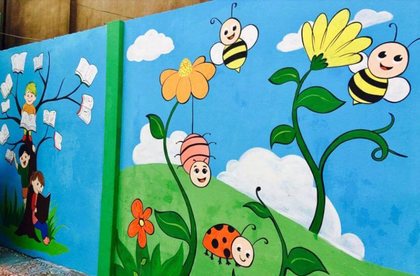 ve tranh tuong mam non vẽ tranh tường Mỹ Thuật Sen Việt