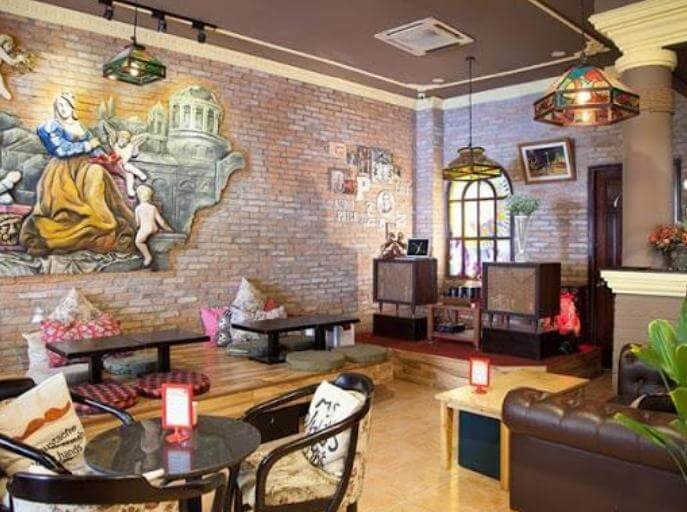 ve tranh tuong quan cafe2 vẽ tranh tường Mỹ Thuật Sen Việt