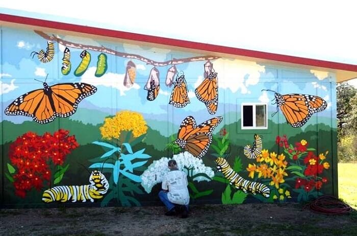 vẽ tranh tường sân vườn